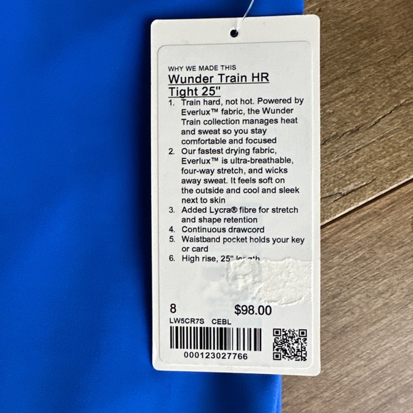 Lululemon Wunder Train High Rise Tight 25" In Cerulean Blue Size 8 - Picture 4 of 5